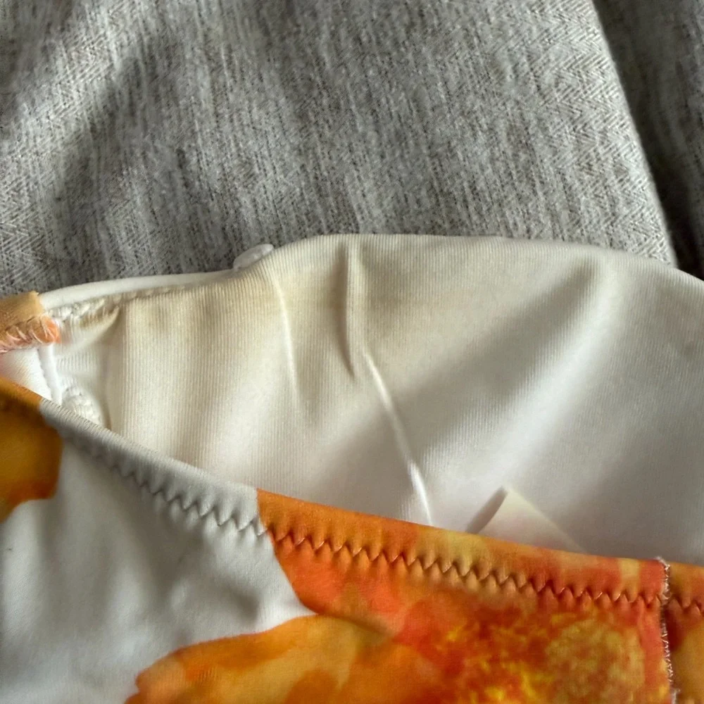 VS Floral Orange and White Strapless Bikini Top - Picture 6 of 8